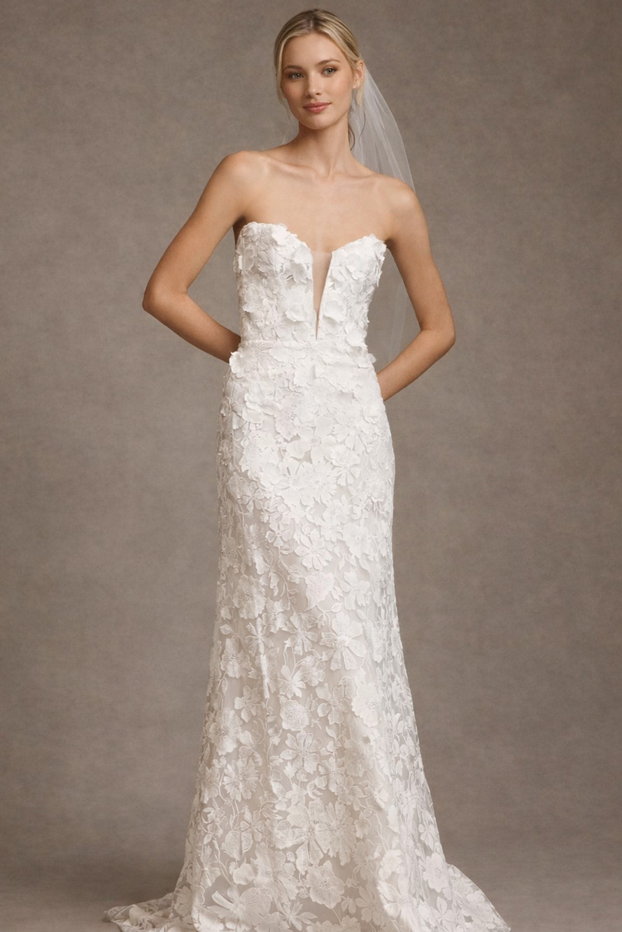 Jenny Yoo Josephine Anthropologie Lace Wedding Dress Size 14 Ivory Bridal Gown